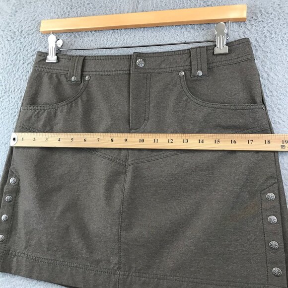 Athleta Take A Hike‎ Skirt Size 8 Brown Snap Side Detail Hiking Outdoor - Picture 7 of 11